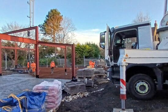 Concrete pump hire construction groundworks UK